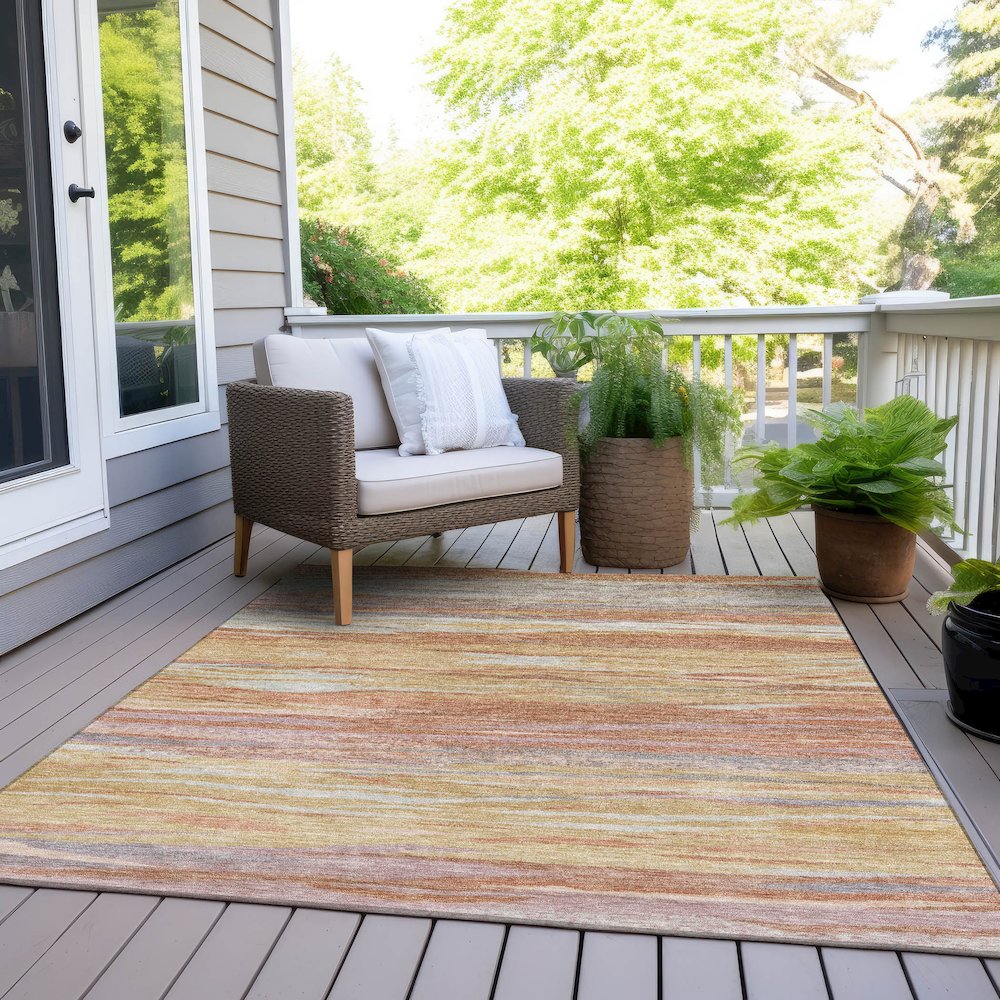Machine Washable Indoor/Outdoor Chantille Salmon 9' x 12' Rug