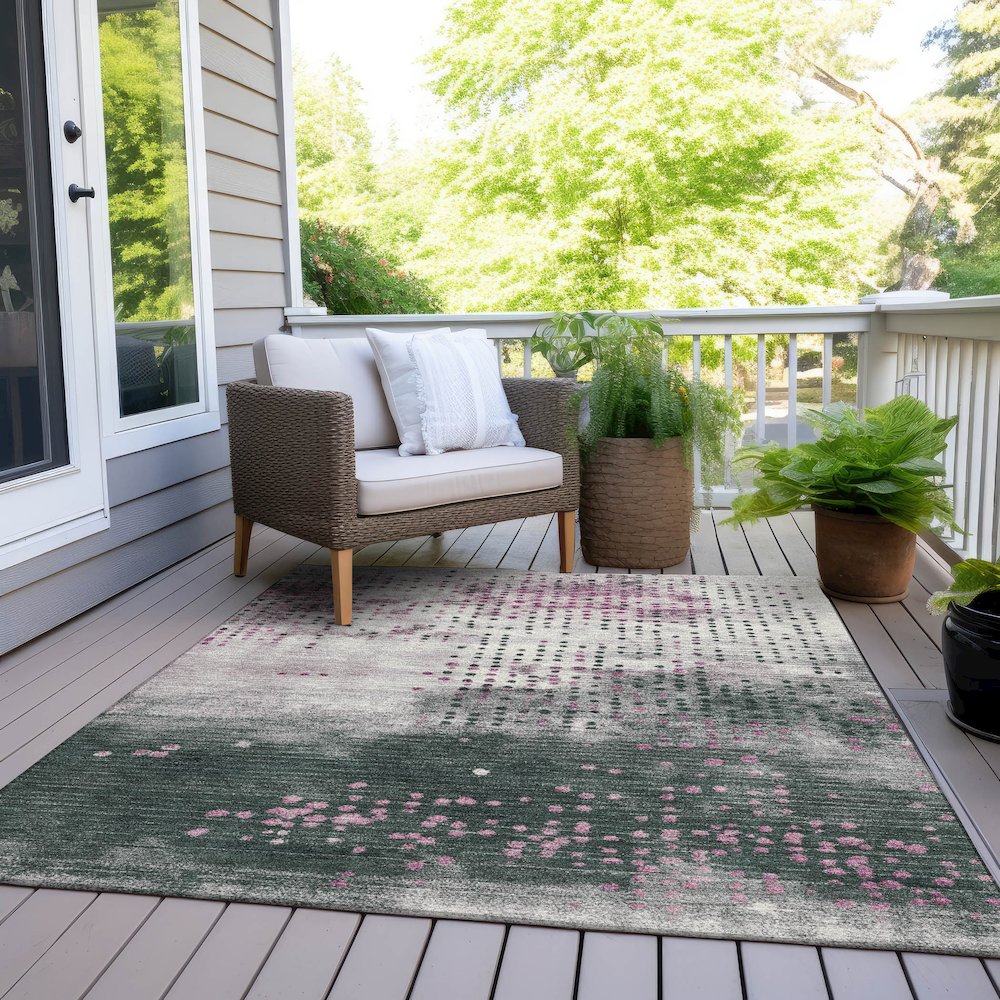 Machine Washable Indoor/Outdoor Chantille Blush 9' x 12' Rug