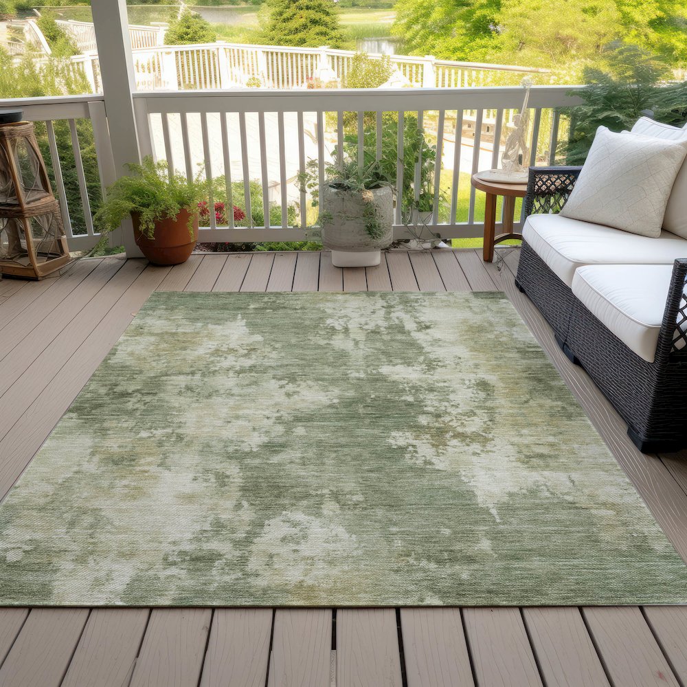 Machine Washable Indoor/Outdoor Chantille ACN2066 Sage 9' x 12' Rug
