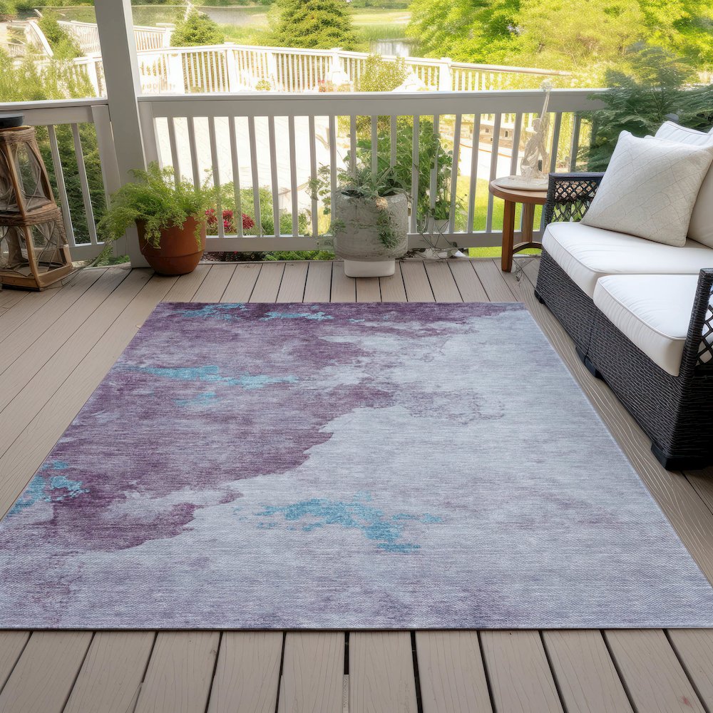 Machine Washable Indoor/Outdoor Chantille ACN2108 Lavender 9' x 12' Rug