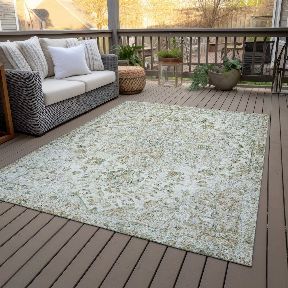 Machine Washable Indoor/Outdoor Chantille ACN2138 Ivory 9' x 12' Rug