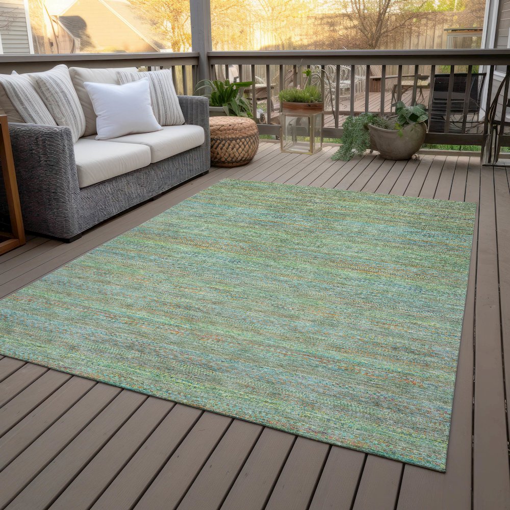 Machine Washable Indoor/Outdoor Chantille ACN2148 Green 9' x 12' Rug