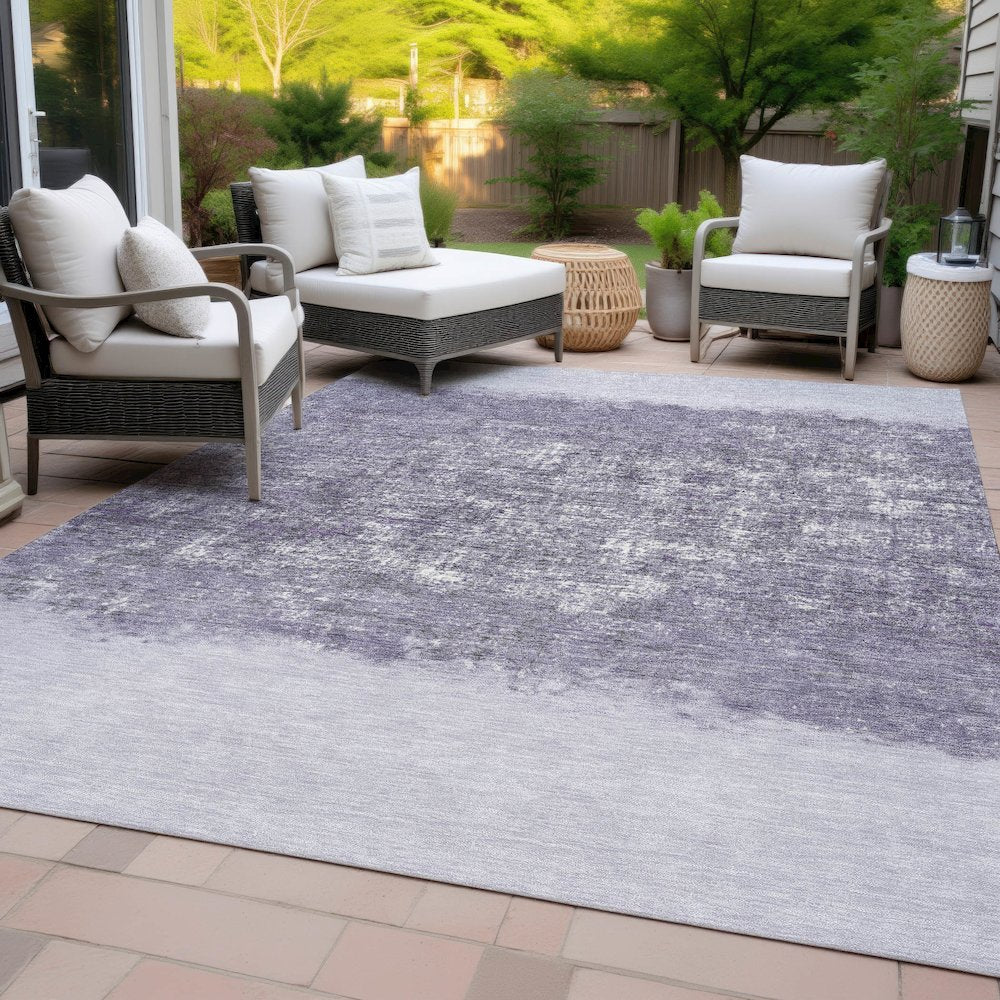 Machine Washable Indoor/Outdoor Chantille ACN2214 Lavender 9' x 12' Rug