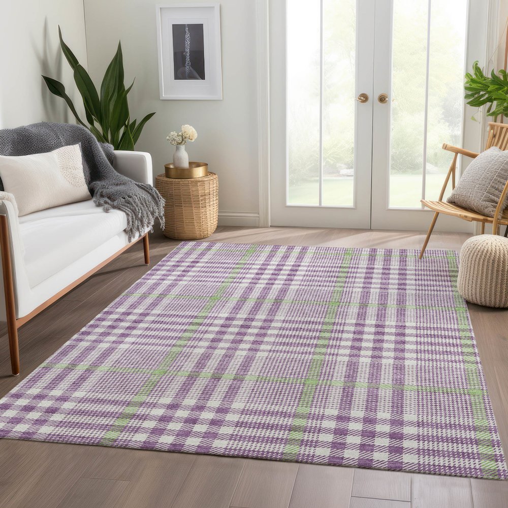 Premium Machine Washable Mayfield AMF1054 Purple 9' x 12' Rug
