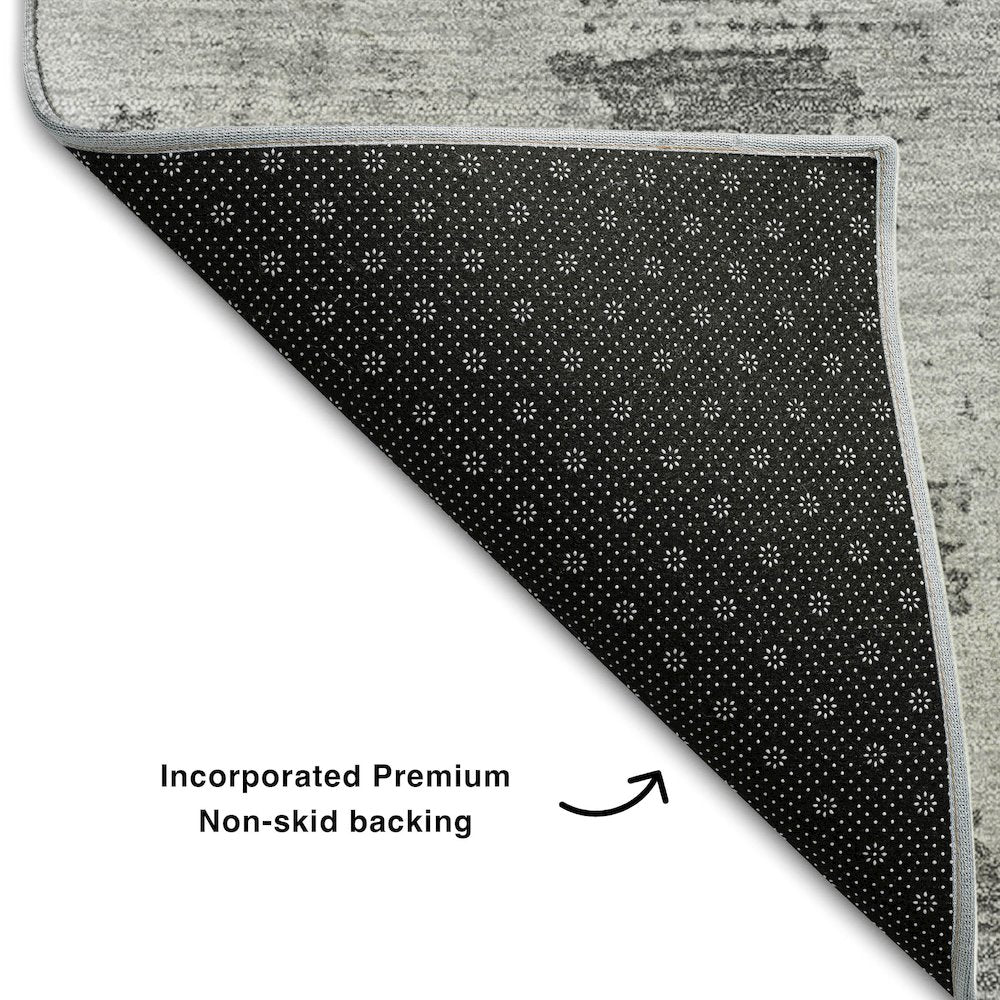 Premium Machine Washable Mayfield AMF1062 Gray 5' x 7'6" Rug