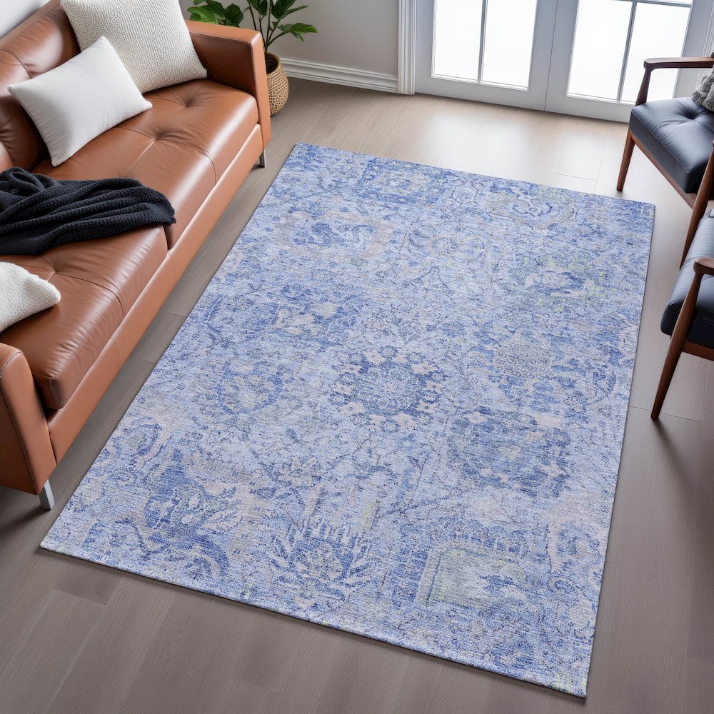 Premium Machine Washable Mayfield AMF1102 Sky 9' x 12' Rug