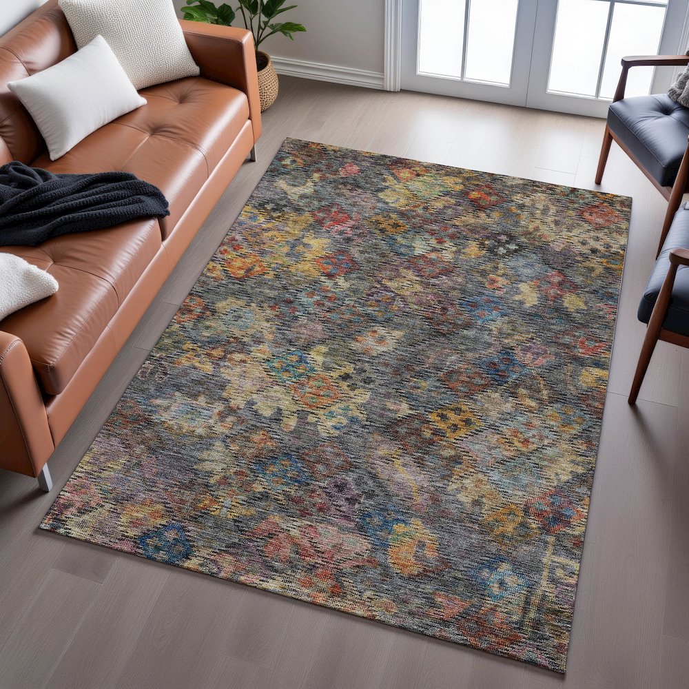 Premium Machine Washable Mayfield AMF1109 Gray 9' x 12' Rug