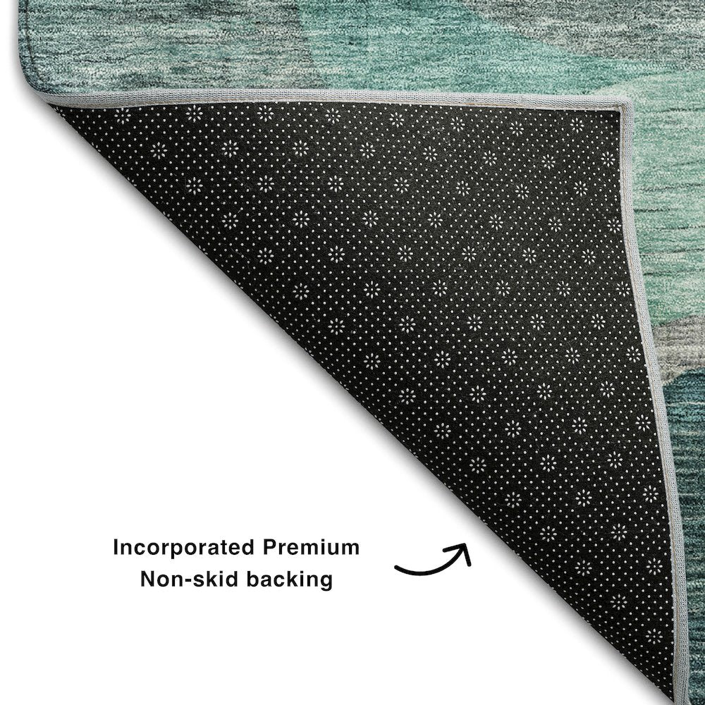Premium Machine Washable Mayfield AMF1115 Green 5' x 7'6" Rug