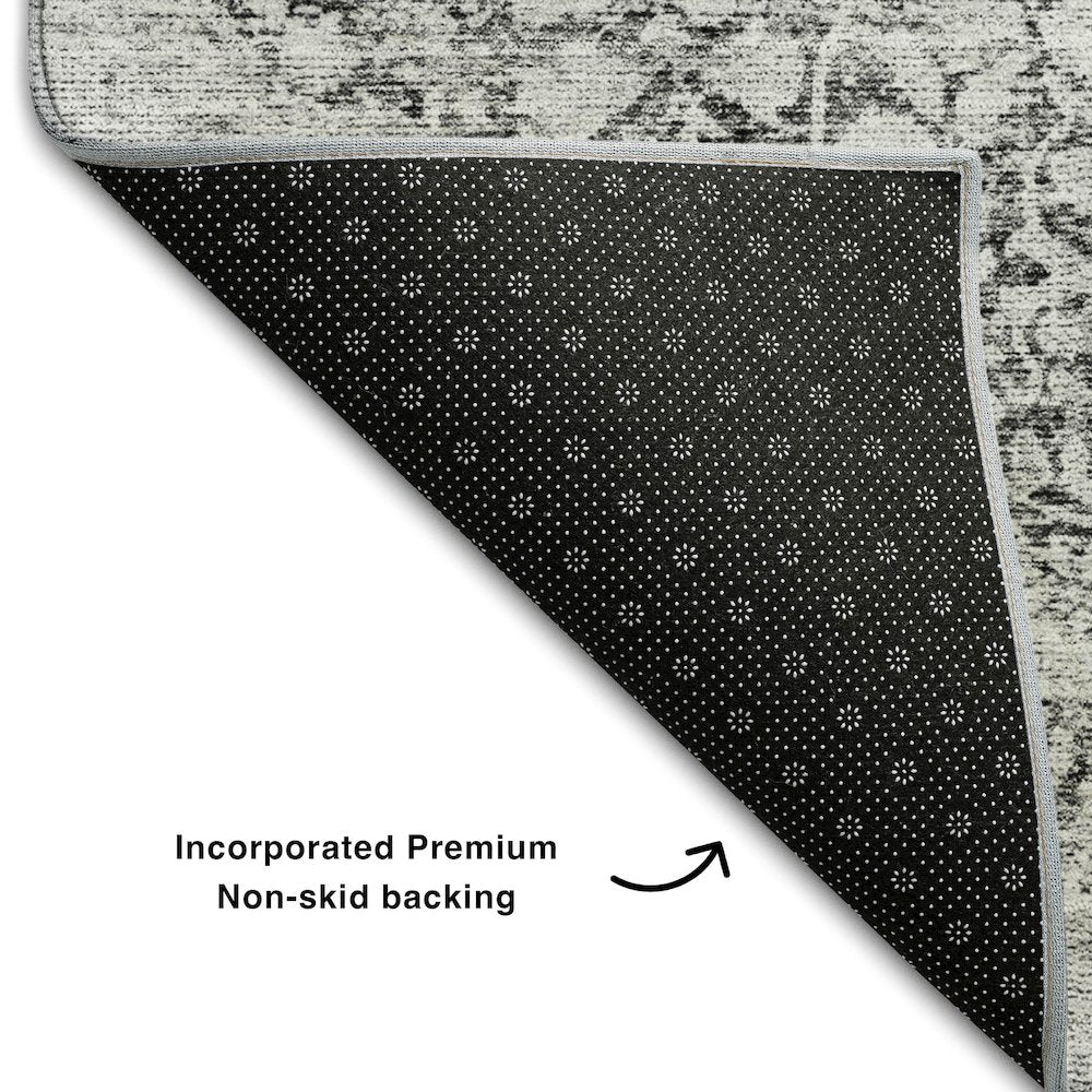 Premium Machine Washable Mayfield AMF1146 Gray 5' x 7'6" Rug