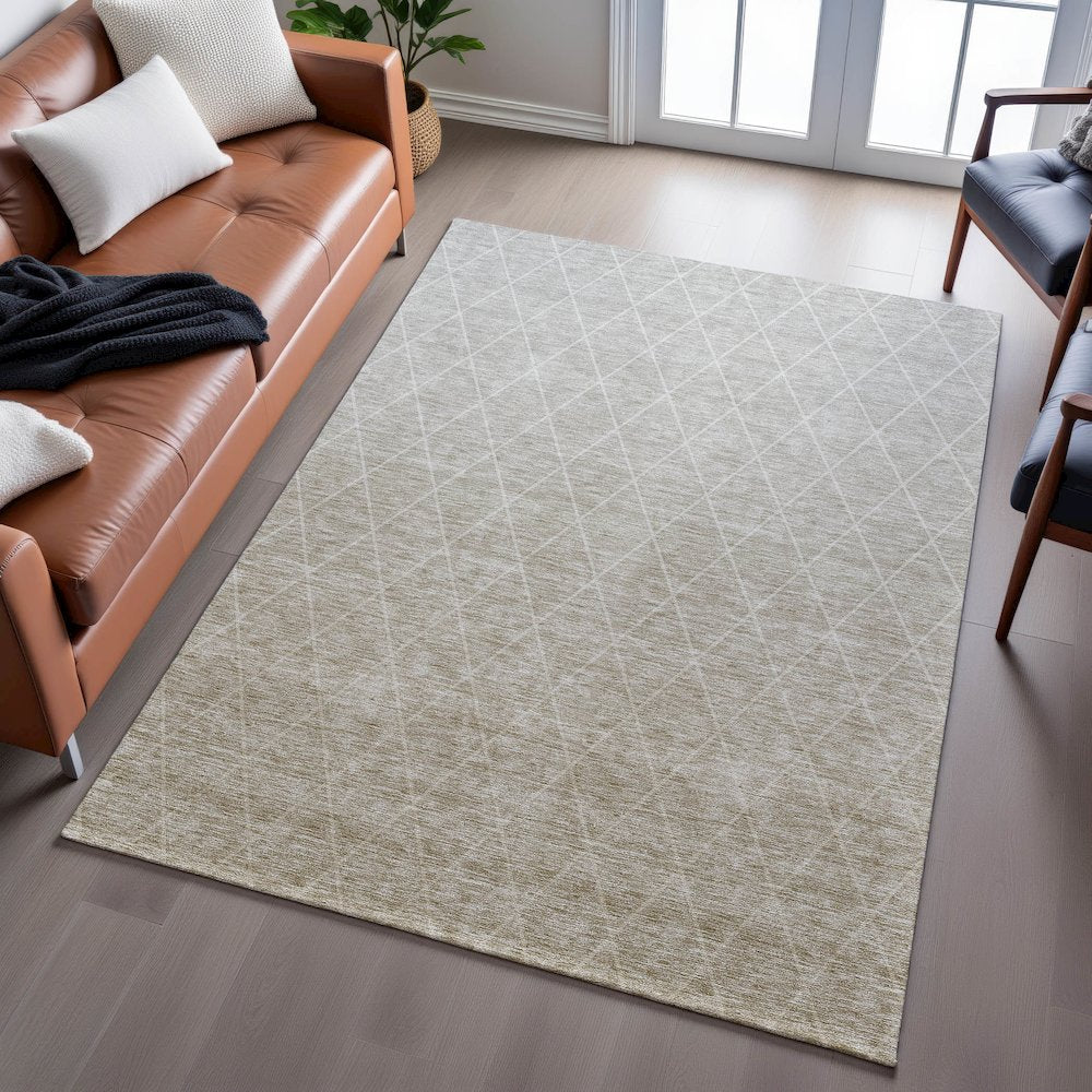 Premium Machine Washable Mayfield AMF1175 Taupe 9' x 12' Rug