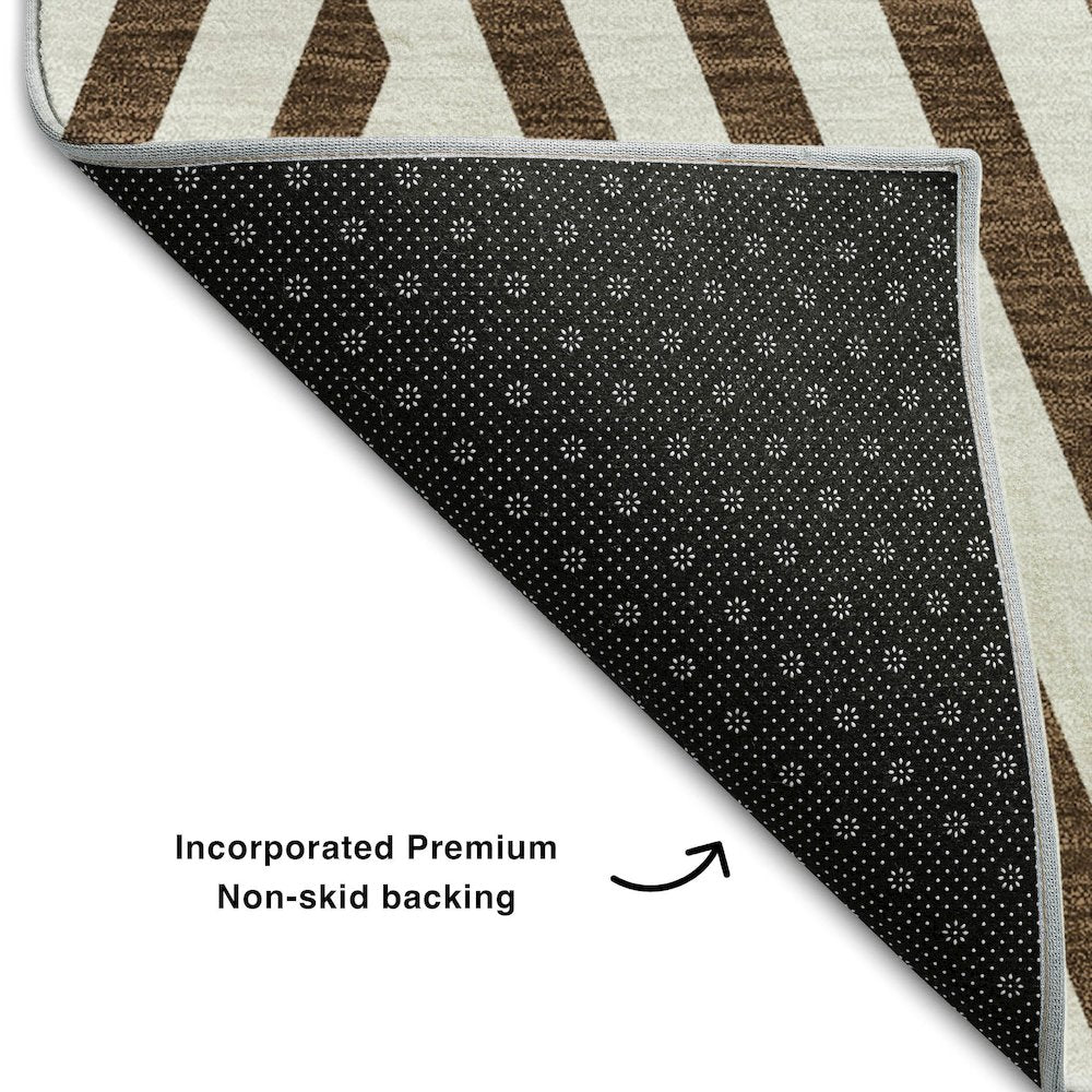 Premium Machine Washable Mayfield Brown 5' x 7'6" Rug