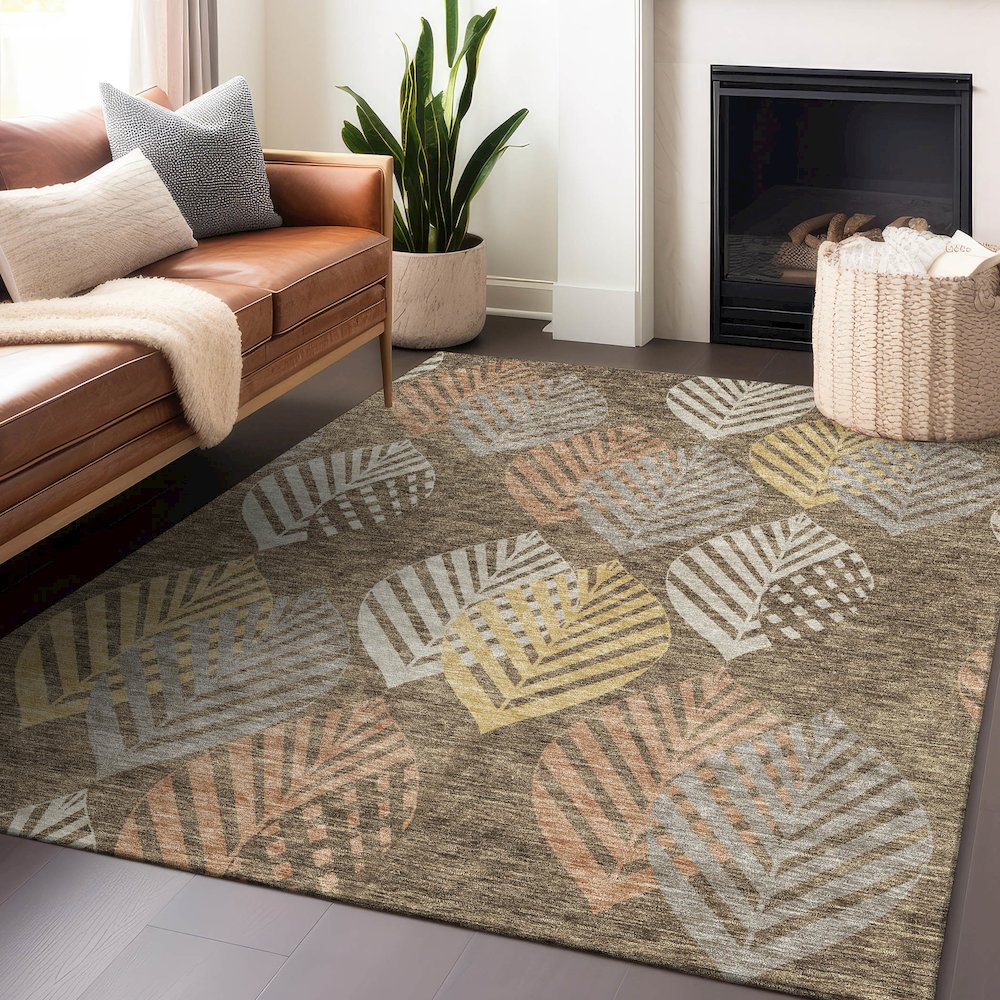 Premium Machine Washable Mayfield AMF744 Chocolate 9' x 12' Rug
