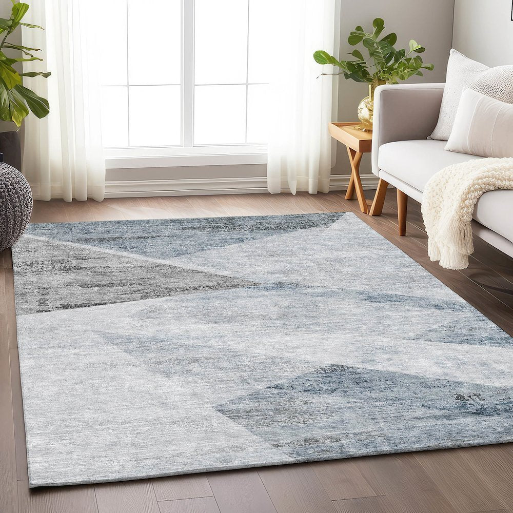 Premium Machine Washable Mayfield AMF770 Sky 9' x 12' Rug