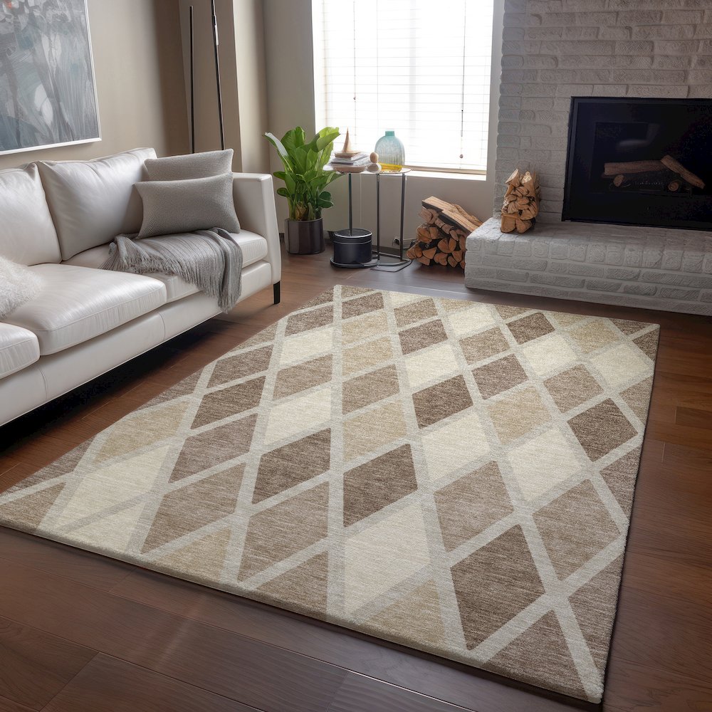 Premium Machine Washable Mayfield AMF887 Taupe 9' x 12' Rug