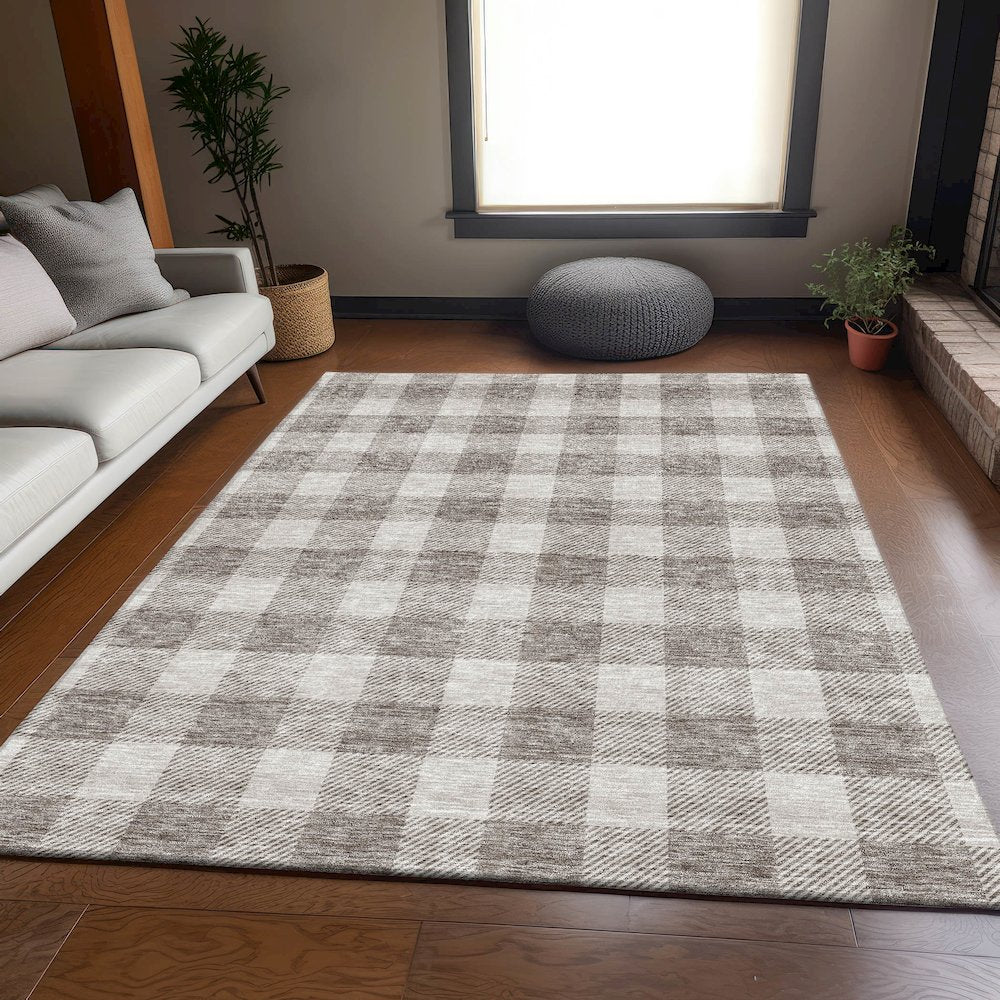 Premium Machine Washable Mayfield AMF923 Taupe 9' x 12' Rug
