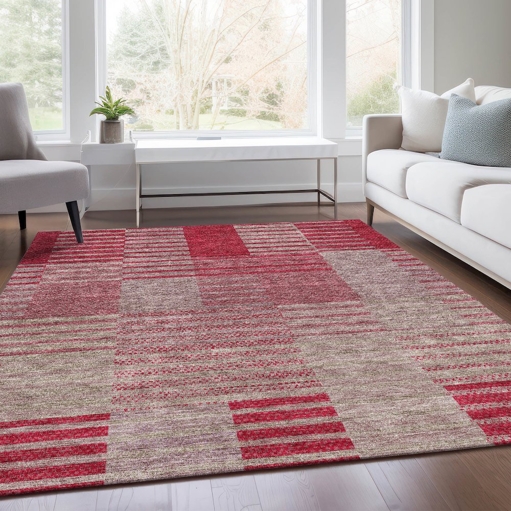 Premium Machine Washable Mayfield AMF954 Garnet 9' x 12' Rug
