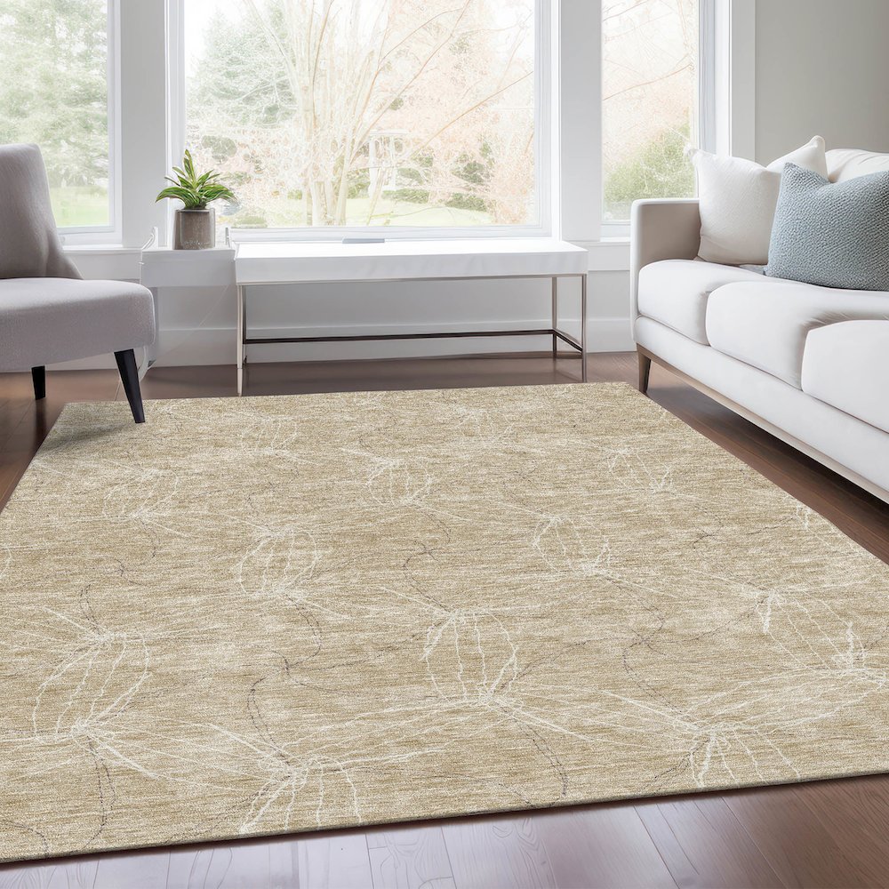 Premium Machine Washable Mayfield AMF968 Beige 9' x 12' Rug