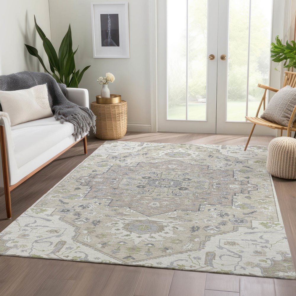 Premium Machine Washable Mayfield AMF985 Ivory 9' x 12' Rug