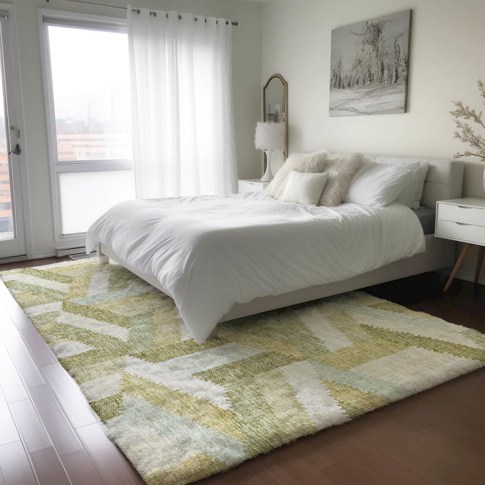 Luxury Washable Lorenzo Aloe 9' x 12' Rug