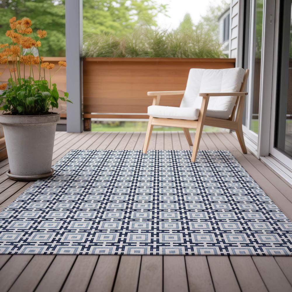 Indoor/Outdoor Marlo MO1 Navy Washable 9' x 12' Rug