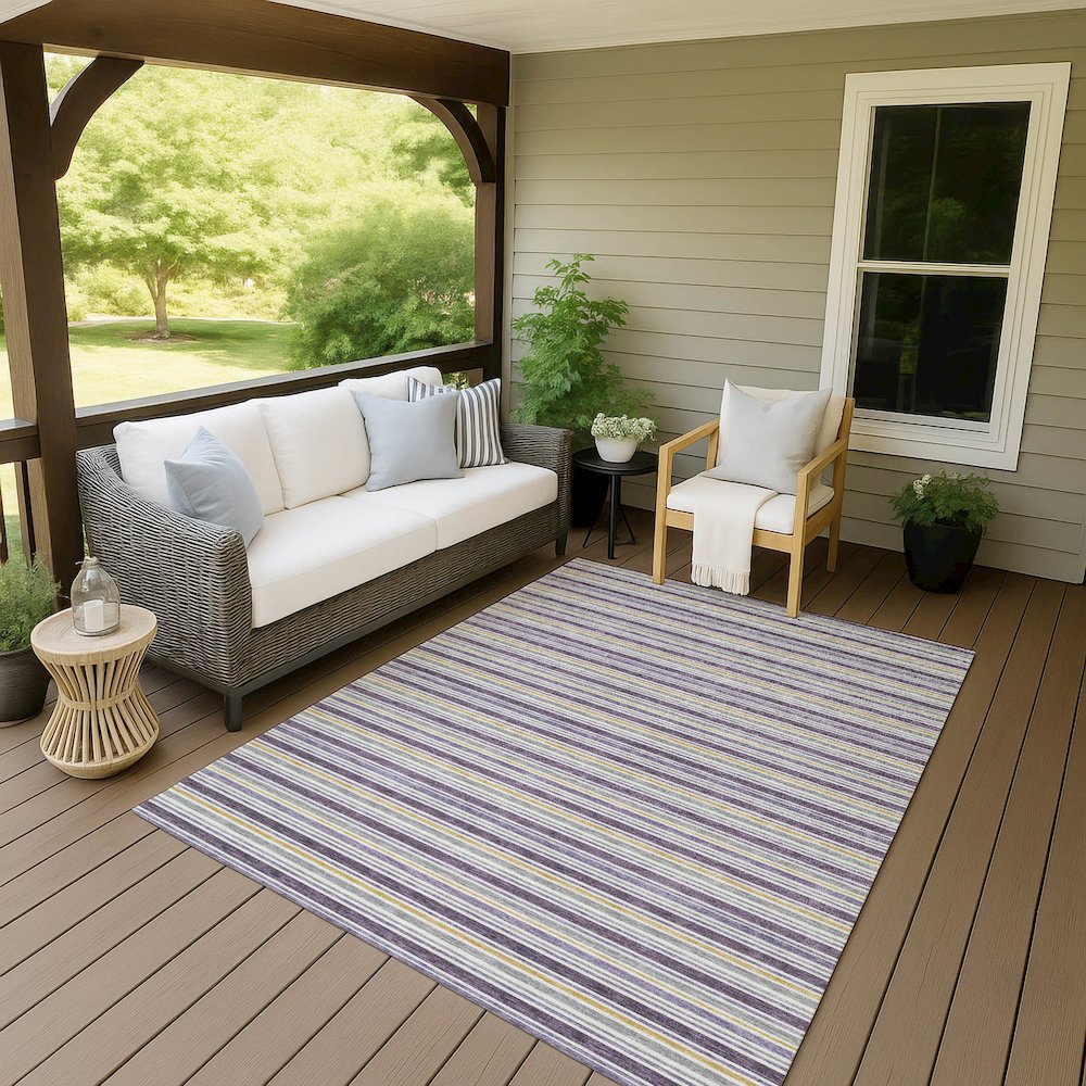 Luxury Washable Indoor/Outdoor Soft Essentials SE2 Purple 8' x 10' Rug