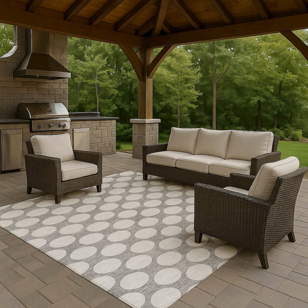 Luxury Washable Indoor/Outdoor The Reserve Gray 9' x 12' Rug