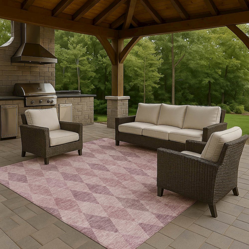 Luxury Washable Indoor/Outdoor The Reserve Blush 9' x 12' Rug