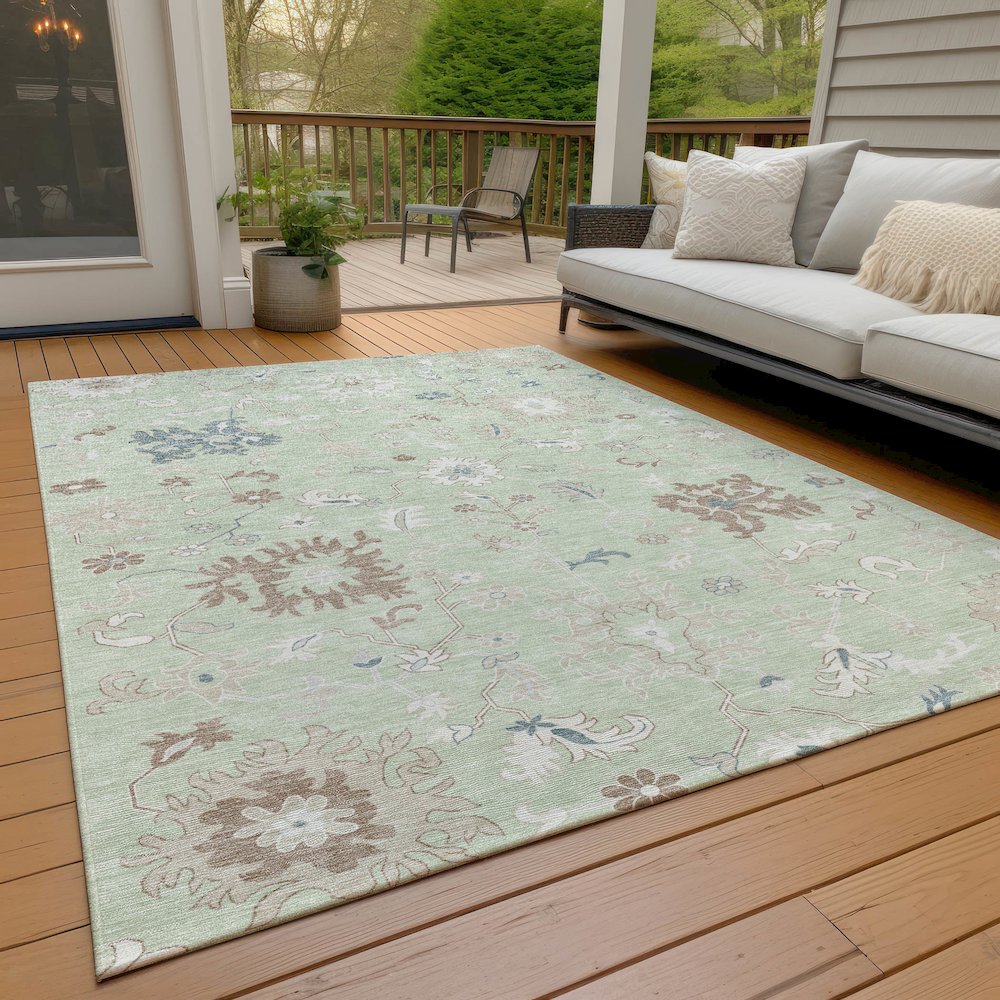 Machine Washable Indoor/Outdoor Chantille Aloe 10' x 14' Rug