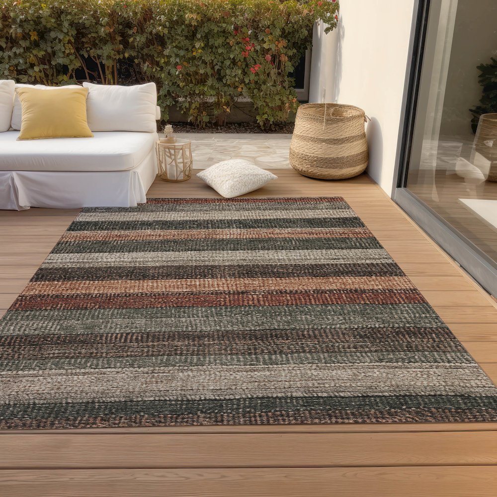 Machine Washable Indoor/Outdoor Chantille Paprika 10' x 14' Rug