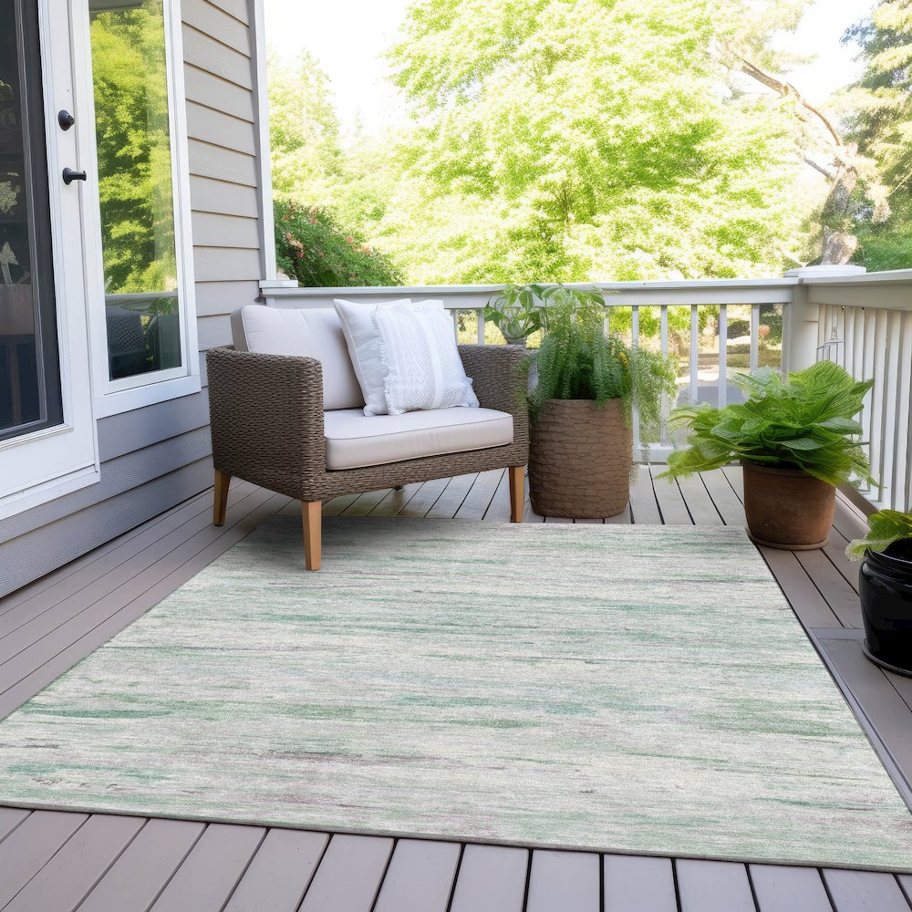 Machine Washable Indoor/Outdoor Chantille Aloe 10' x 14' Rug