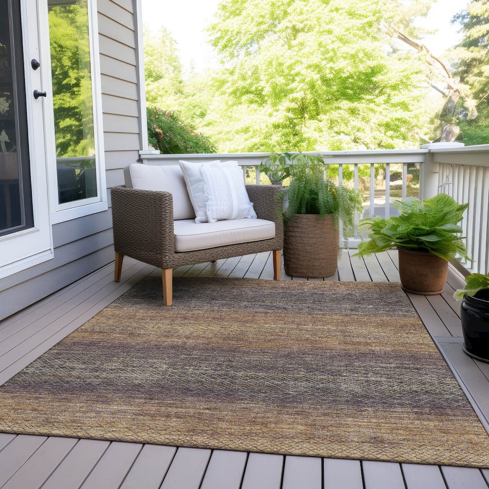 Machine Washable Indoor/Outdoor Chantille Eggplant 10' x 14' Rug