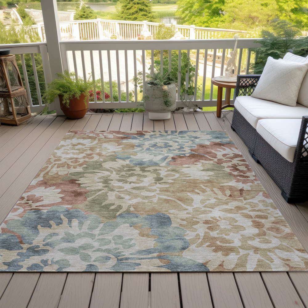Machine Washable Indoor/Outdoor Chantille ACN2028 Paprika 10' x 14' Rug