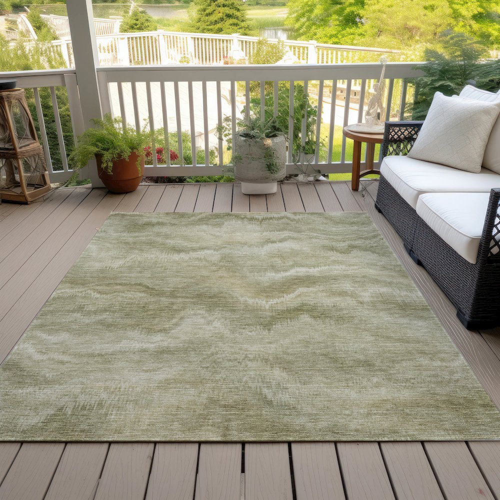 Machine Washable Indoor/Outdoor Chantille ACN2095 Sage 10' x 14' Rug