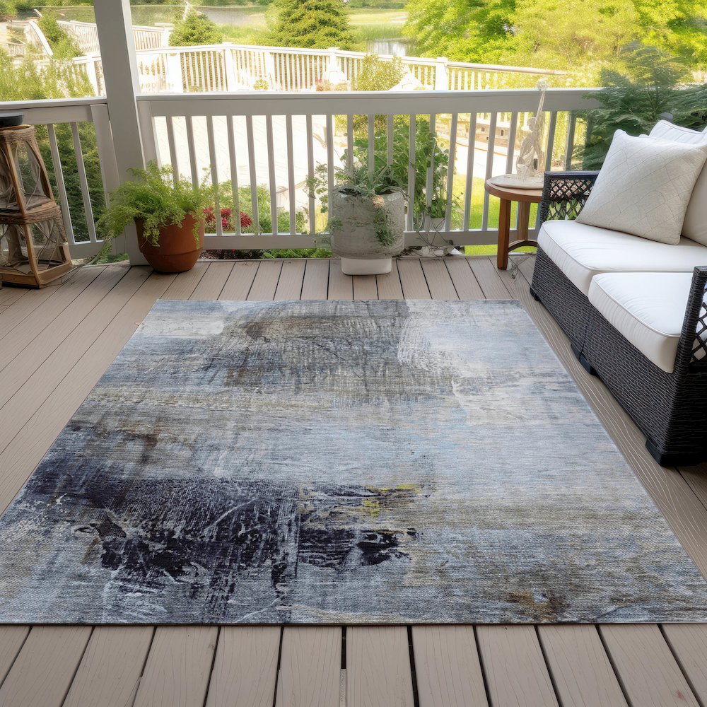Machine Washable Indoor/Outdoor Chantille ACN2117 Sky 10' x 14' Rug
