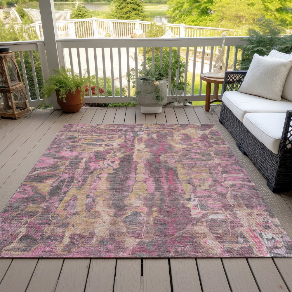 Machine Washable Indoor/Outdoor Chantille ACN2120 Blush 10' x 14' Rug