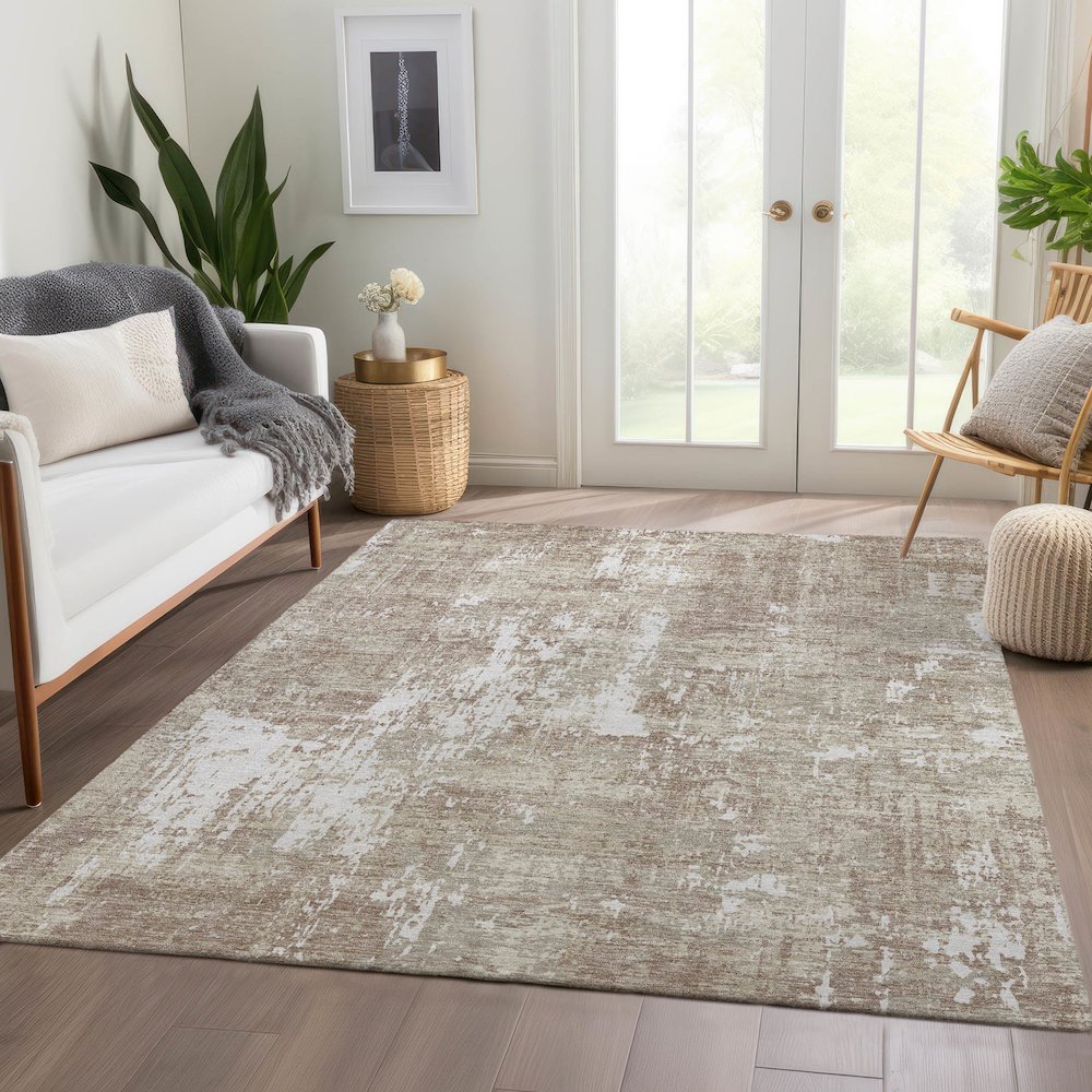 Premium Machine Washable Mayfield AMF1008 Taupe 10' x 14' Rug