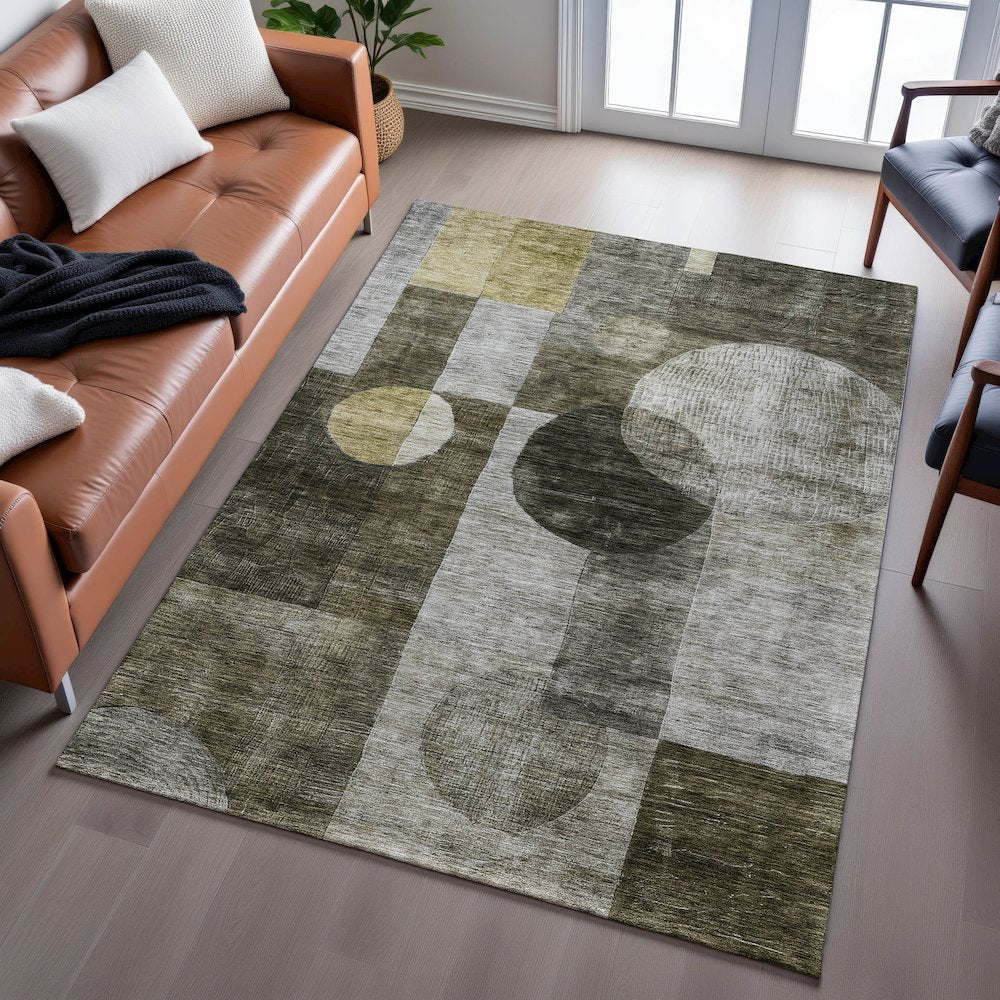 Premium Machine Washable Mayfield AMF1114 Taupe 10' x 14' Rug