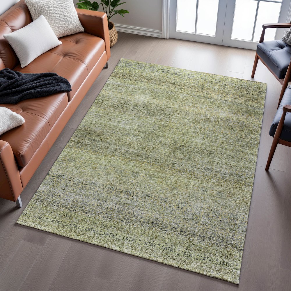 Premium Machine Washable Mayfield AMF1174 Aloe 10' x 14' Rug