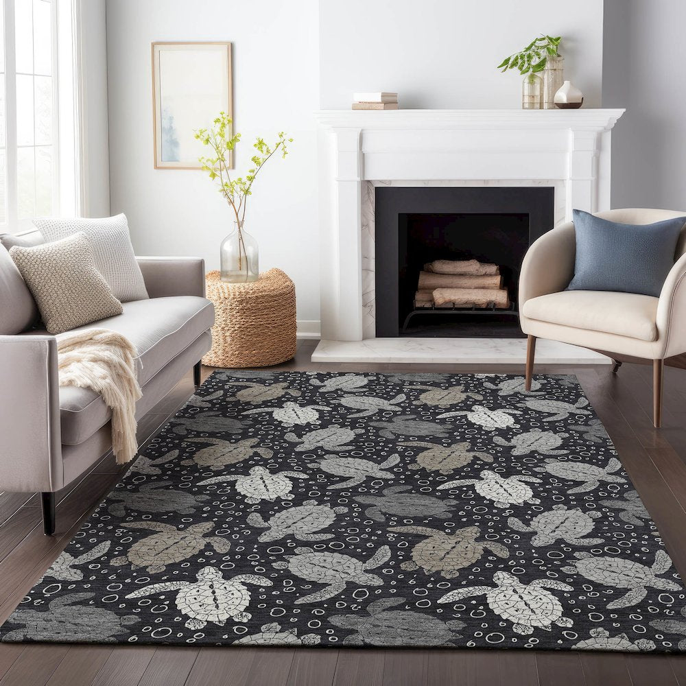 Premium Machine Washable Mayfield Midnight 10' x 14' Rug