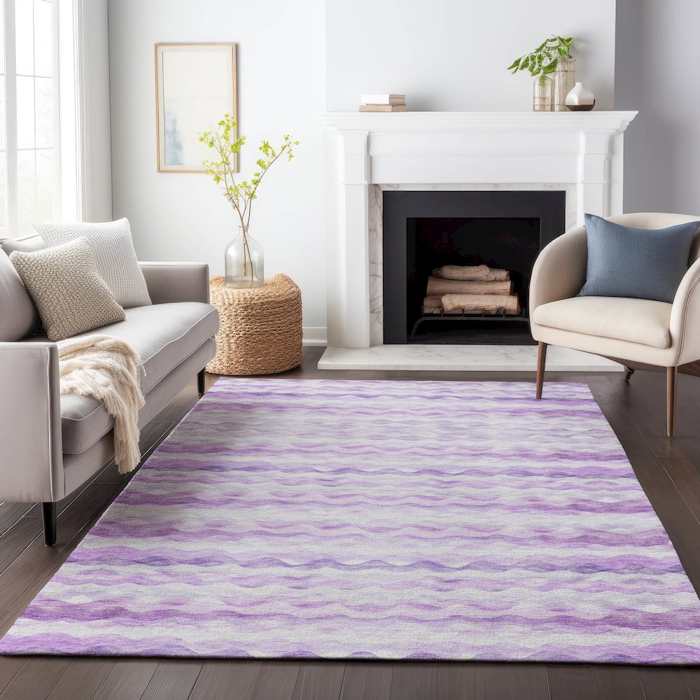 Premium Machine Washable Mayfield Purple 10' x 14' Rug