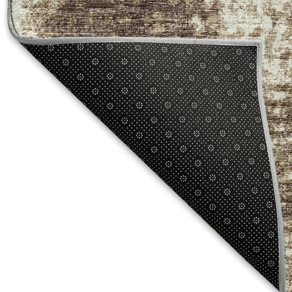 Premium Machine Washable Mayfield Brown 8' x 8' Round Rug
