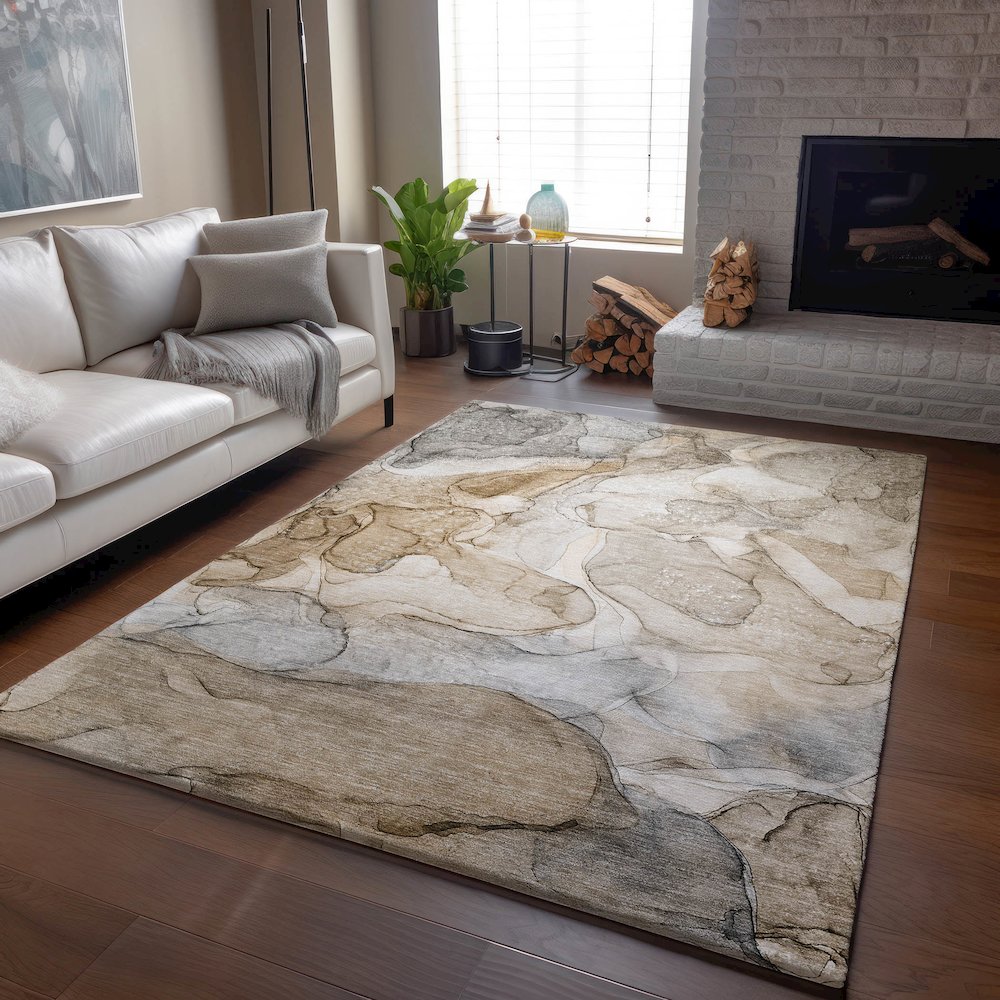 Premium Machine Washable Mayfield Beige 10' x 14' Rug