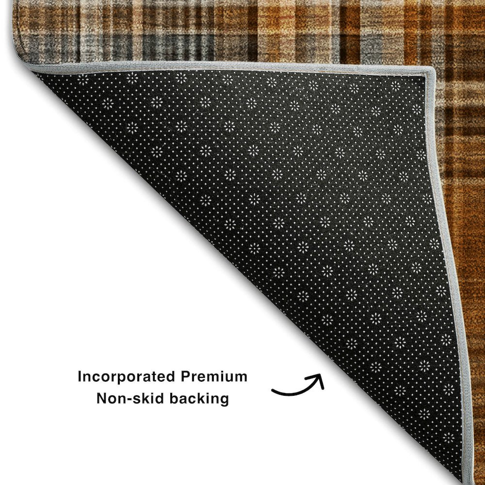 Premium Machine Washable Mayfield Terracotta 8' x 8' Round Rug