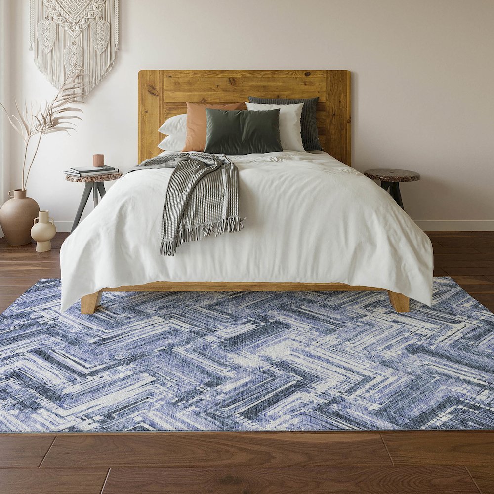 Premium Machine Washable Mayfield Blue 10' x 14' Rug