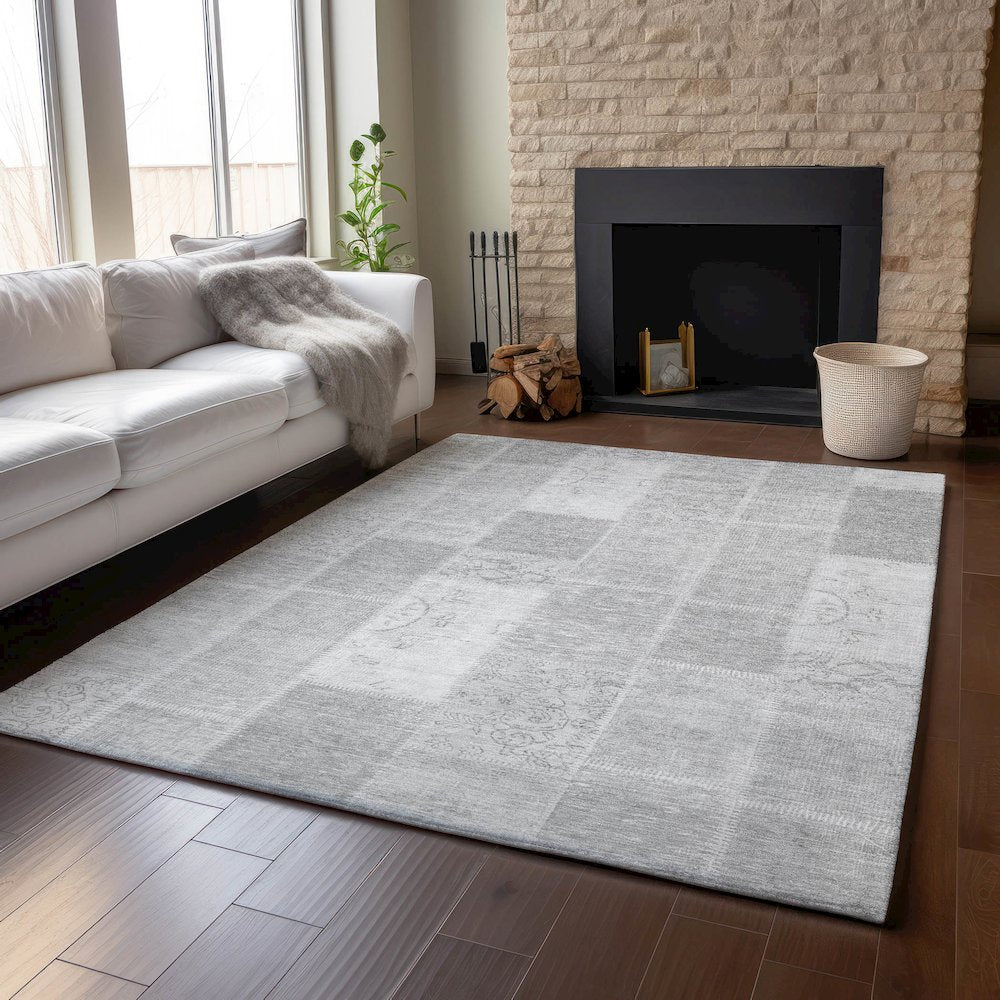 Premium Machine Washable Mayfield Silver 10' x 14' Rug