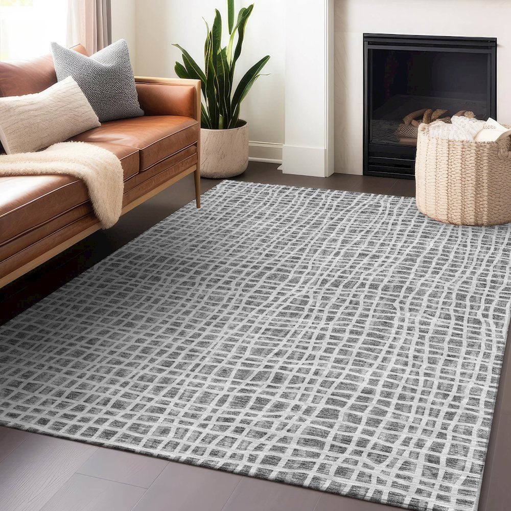 Premium Machine Washable Mayfield AMF729 Gray 10' x 14' Rug