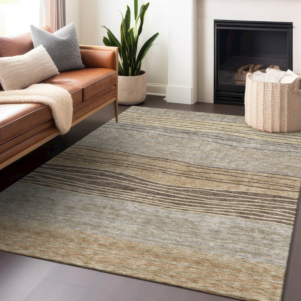 Premium Machine Washable Mayfield AMF735 Taupe 10' x 14' Rug