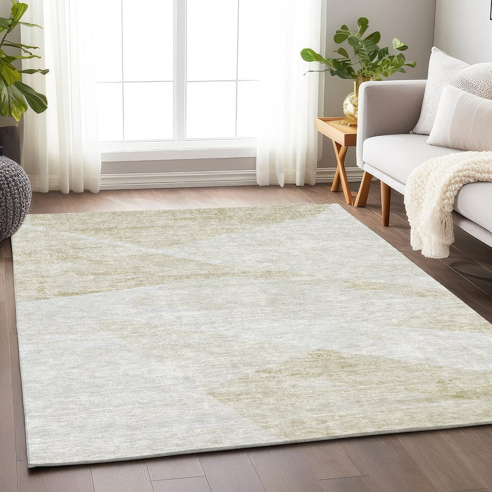 Premium Machine Washable Mayfield AMF770 Khaki 10' x 14' Rug