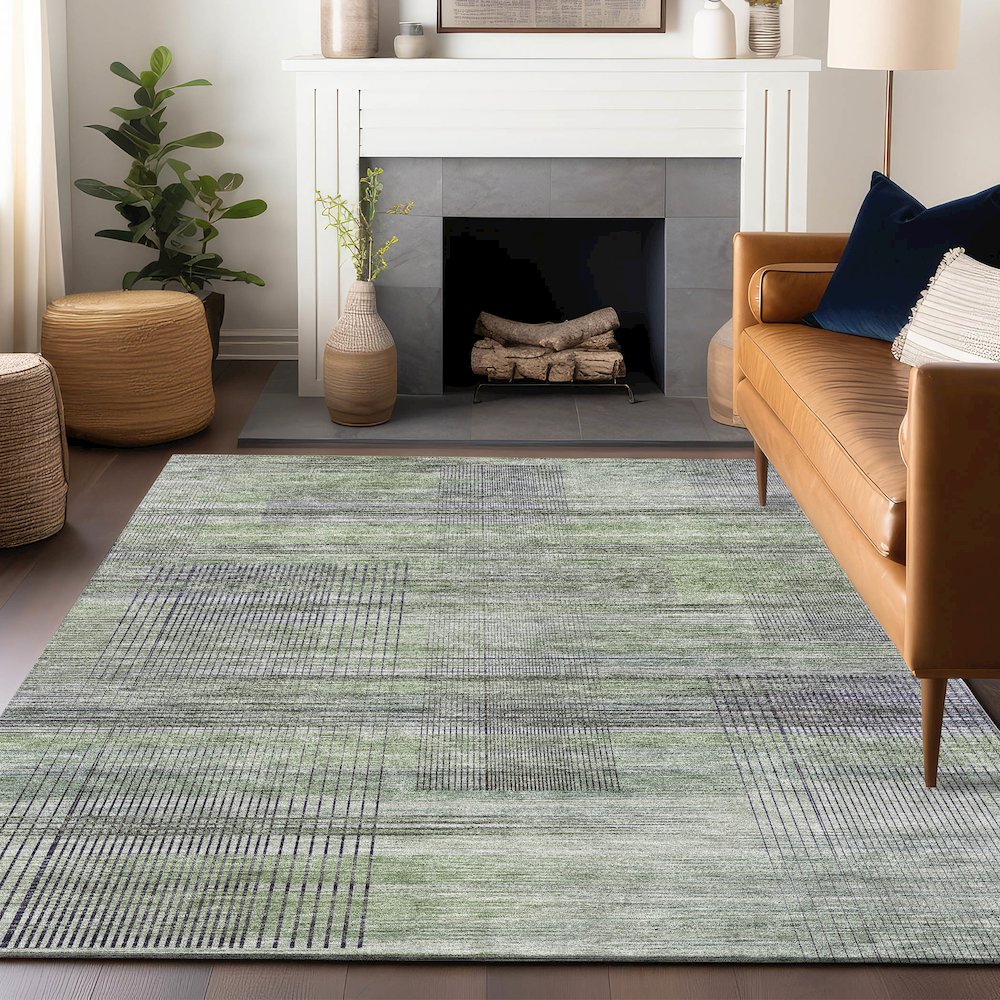 Premium Machine Washable Mayfield AMF819 Aloe 10' x 14' Rug