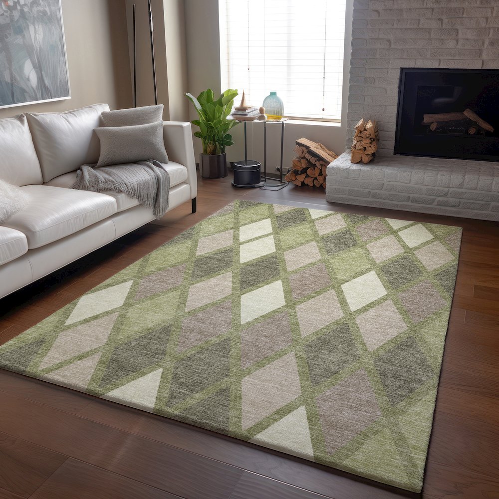 Premium Machine Washable Mayfield AMF887 Aloe 10' x 14' Rug